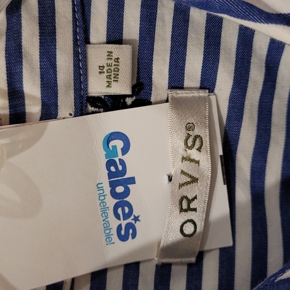 Nwt Orvis Button Up/Down Embroidered Striped Classic Women's Shirt Size 14 - Picture 3 of 10